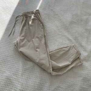 NWT Cream Linen/Cotton Cover Up Pants - Size L